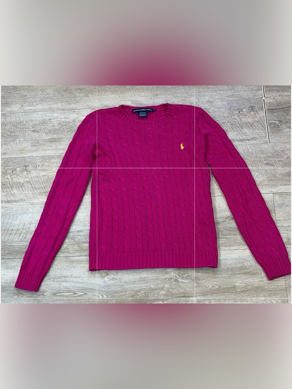 Ralph Lauren Sport Women’s Cotton Cable Knit Crewneck Sweater Size Medium